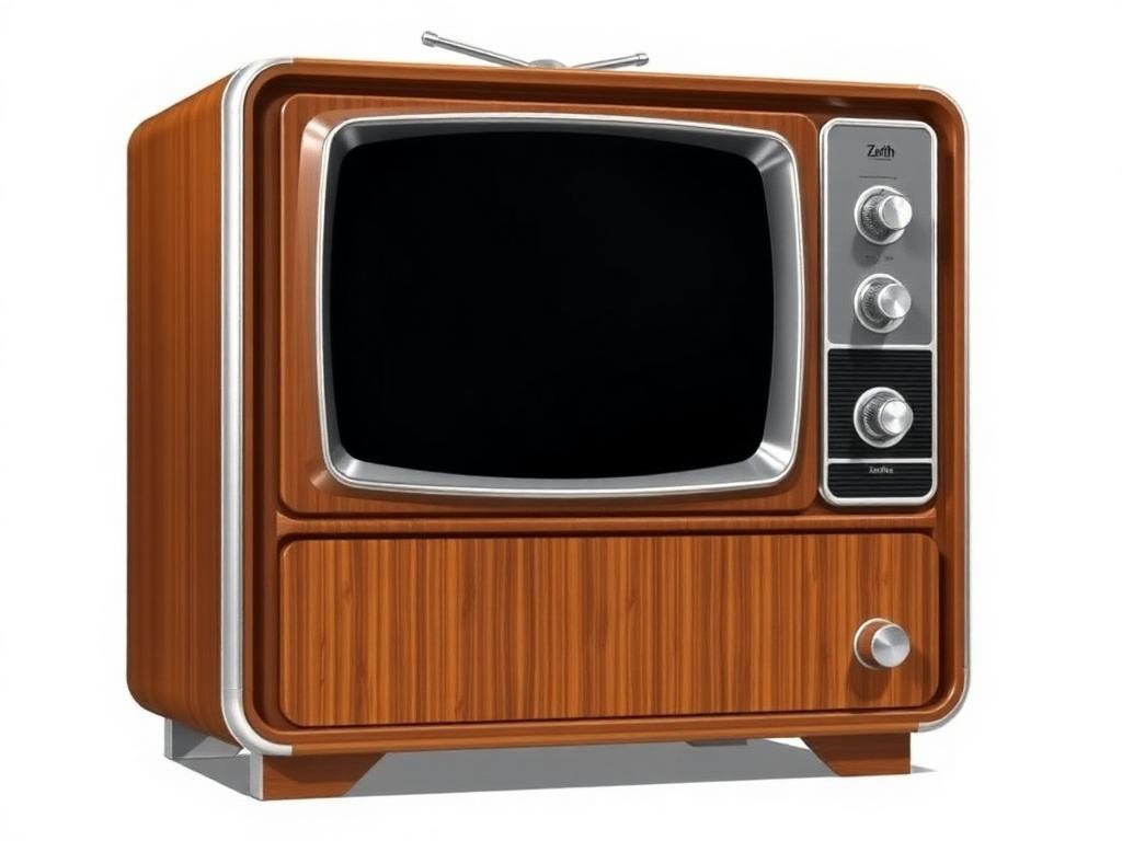 Vintage 1956 Zenith console television in walnut cabinet